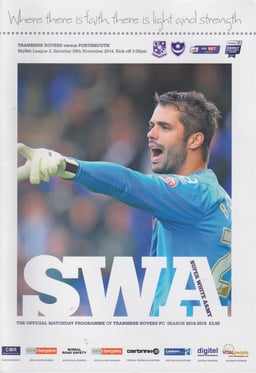 Tranmere Rovers v Portsmouth Match Programme 2014-11-29